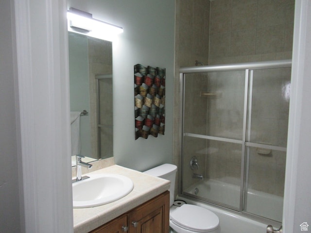 760 S Wellington Dr W, Kaysville, UT 84037 - full bathroom with bath / shower combo with glass door, toilet, and vanity