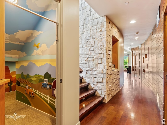 6639 E Chaparral Rd, Huntsville, UT 84317 - corridor with stairs and wood finished floors