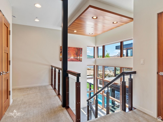 6639 E Chaparral Rd, Huntsville, UT 84317 - stairway with baseboards, carpet floors, and recessed lighting