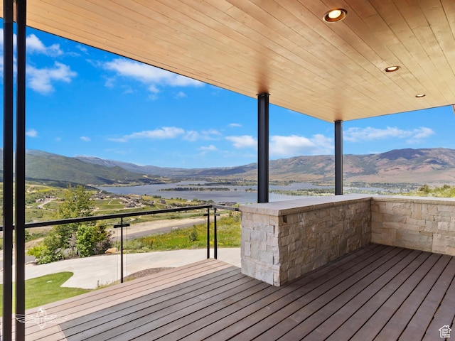 6639 E Chaparral Rd, Huntsville, UT 84317 - wooden deck featuring a water and mountain view