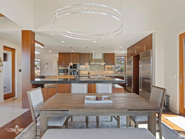 6639 E Chaparral Rd, Huntsville, UT 84317 - dining area with recessed lighting and light wood-type flooring