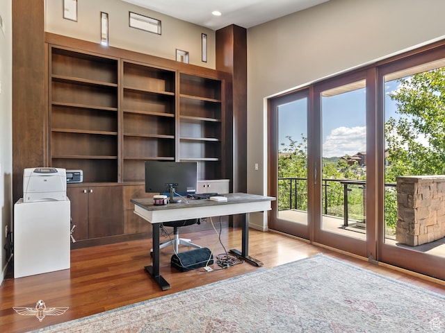 6639 E Chaparral Rd, Huntsville, UT 84317 - office space featuring recessed lighting and wood finished floors