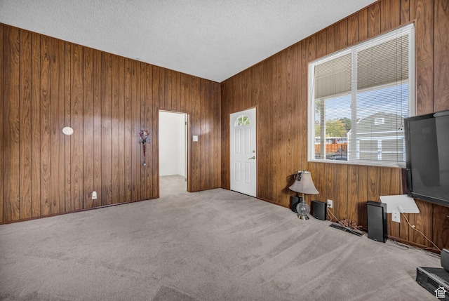 410 N 175 E, North Salt Lake, UT 84054 - interior space featuring carpet flooring, wooden walls, and a textured ceiling