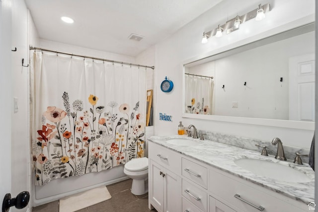 1567 Heather Dr, Layton, UT 84040 - bathroom with toilet, a sink, double vanity, and visible vents