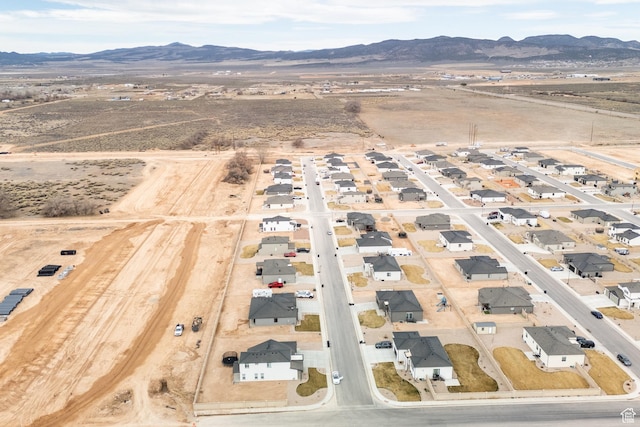 aerial view with a mountain view
