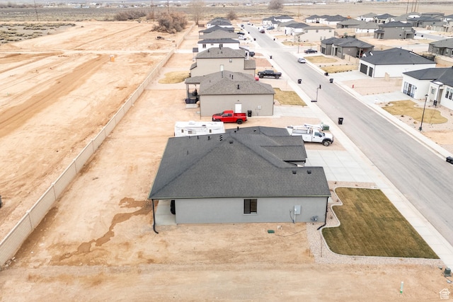 aerial view with a residential view