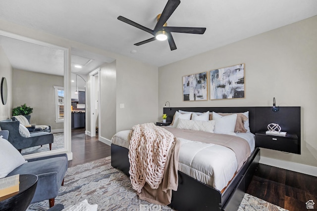 682 N 700 E, Lehi, UT 84043 - bedroom featuring a ceiling fan, baseboards, and wood finished floors