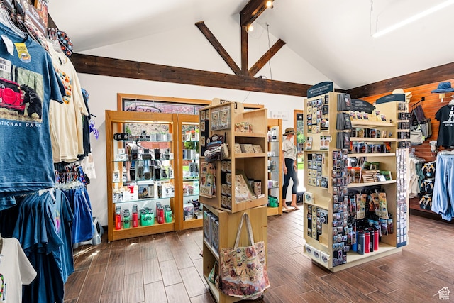 35 Lion Blvd, Springdale, UT 84767 - interior space featuring lofted ceiling with beams and wood finish floors