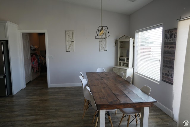 160 S 550 E Unit 18, Enterprise, UT 84725 - dining room with plenty of natural light, baseboards, lofted ceiling, and dark wood-style flooring