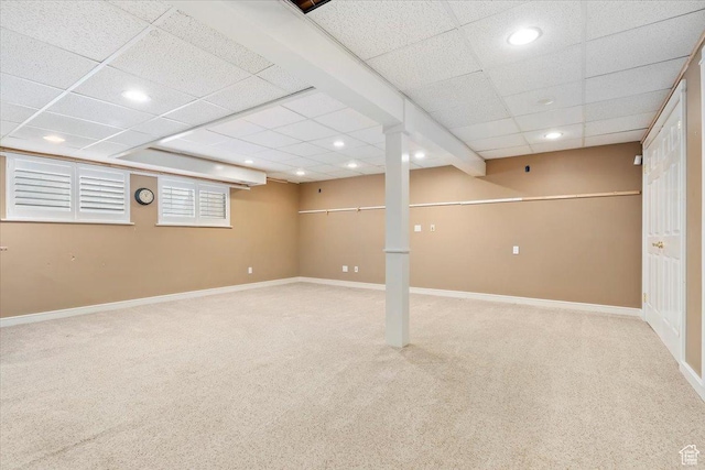 7342 S Promenade Cir E, Cottonwood Heights, UT 84121 - finished basement featuring carpet flooring, baseboards, and recessed lighting