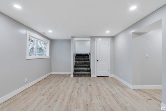975 N 200 E, Lehi, UT 84043 - basement featuring baseboards, recessed lighting, wood finished floors, and stairway