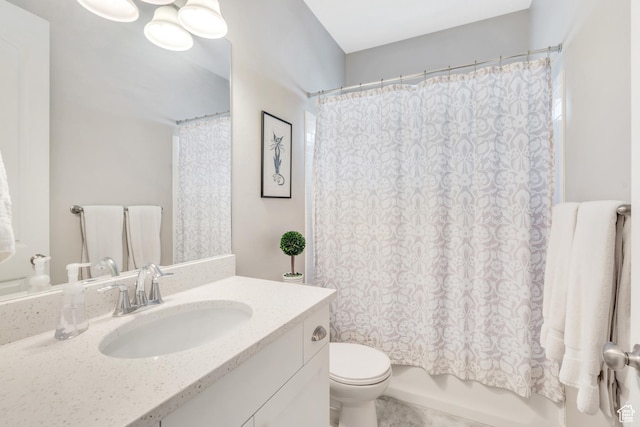 680 S Appenzell Ln, Midway, UT 84049 - bathroom with shower / bath combination with curtain, toilet, and vanity