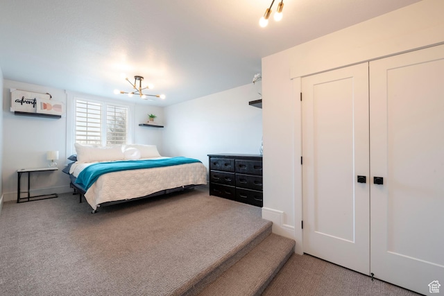 52 N 400 W, Farmington, UT 84025 - carpeted bedroom with a closet and an inviting chandelier