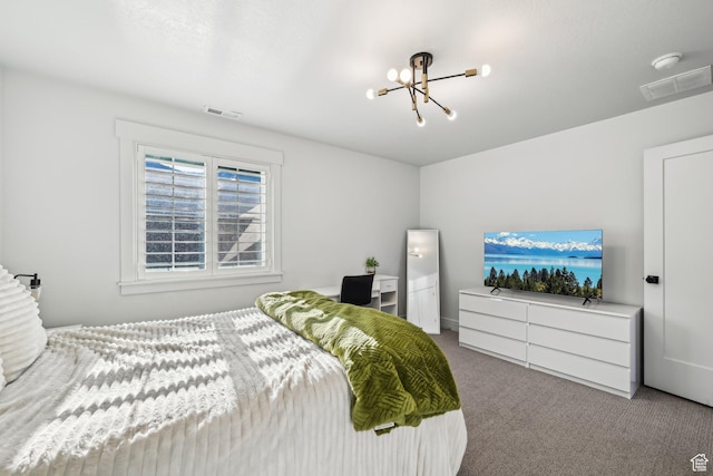 52 N 400 W, Farmington, UT 84025 - bedroom featuring carpet floors, a chandelier, and visible vents