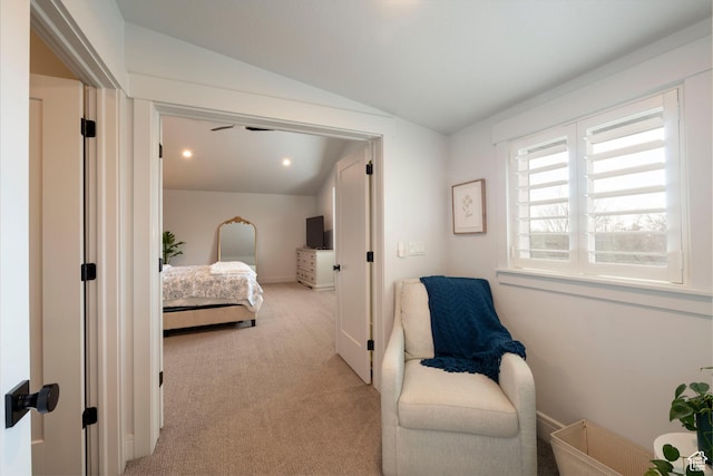 52 N 400 W, Farmington, UT 84025 - bedroom featuring light colored carpet, lofted ceiling, and recessed lighting