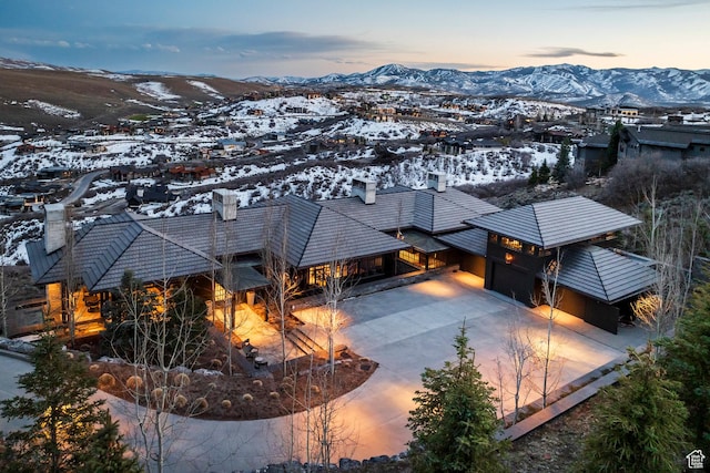 8006 N Sunrise Loop, Park City, UT 84098 - snowy aerial view featuring a mountain view