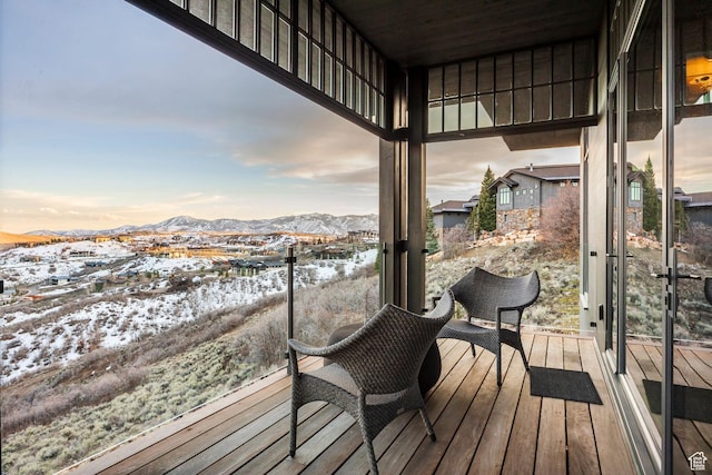 8006 N Sunrise Loop, Park City, UT 84098 - snow covered deck featuring a mountain view