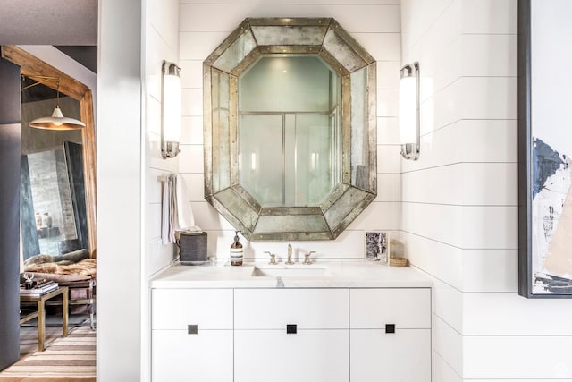8006 N Sunrise Loop, Park City, UT 84098 - bathroom featuring vanity and a shower with shower door
