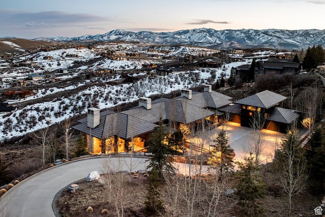 8006 N Sunrise Loop, Park City, UT 84098 - snowy aerial view with a mountain view