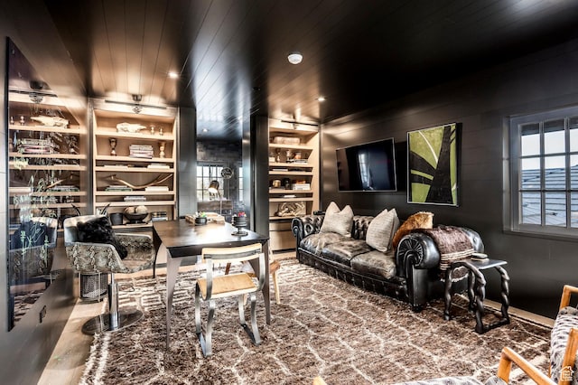 8006 N Sunrise Loop, Park City, UT 84098 - office with wooden ceiling and built in shelves