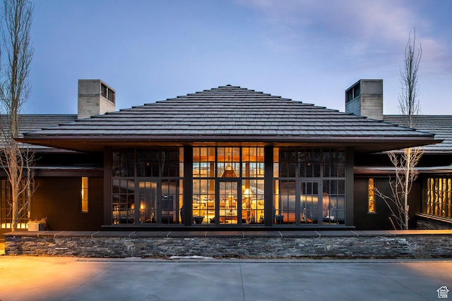 8006 N Sunrise Loop, Park City, UT 84098 - back of property with a chimney