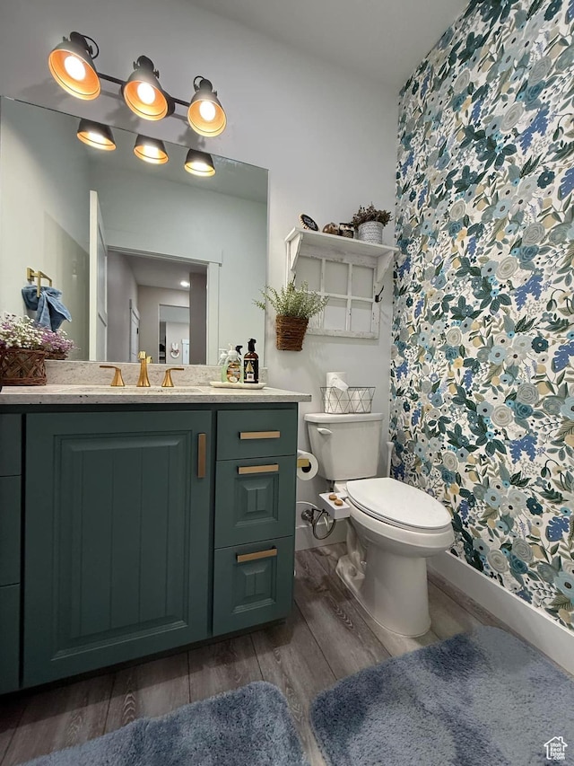 1240 W 2360 N, Helper, UT 84526 - full bathroom with wood finished floors, toilet, vanity, and a shower with curtain