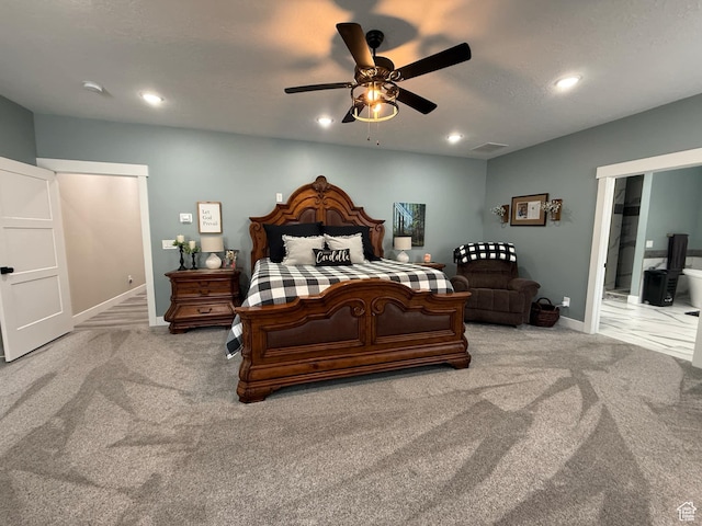 1240 W 2360 N, Helper, UT 84526 - bedroom featuring baseboards, visible vents, recessed lighting, and carpet