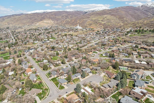 1349 E Madera Hills Dr S, Bountiful, UT 84010 - drone / aerial view with a mountain view and a residential view