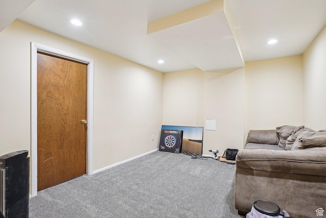 1349 E Madera Hills Dr S, Bountiful, UT 84010 - living area with baseboards, recessed lighting, and carpet