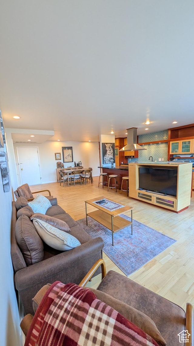777 E S Temple Unit 3J, Salt Lake City, UT 84102 - living area featuring recessed lighting and light wood finished floors