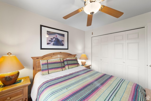 3245 E Fairway Loop, Moab, UT 84532 - bedroom featuring a closet and a ceiling fan