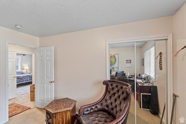 6958 S Sunrise Hills Cir E, Cottonwood Heights, UT 84121 - sitting room with a textured ceiling and light colored carpet