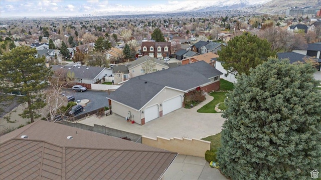 6958 S Sunrise Hills Cir E, Cottonwood Heights, UT 84121 - birds eye view of property featuring a mountain view and a residential view