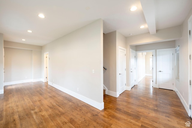 51 S 800 E, Salt Lake City, UT 84102 - unfurnished room with baseboards, wood finished floors, and recessed lighting