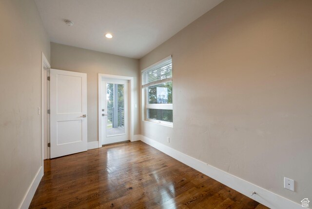 51 S 800 E, Salt Lake City, UT 84102 - entrance foyer with baseboards, wood finished floors, and recessed lighting