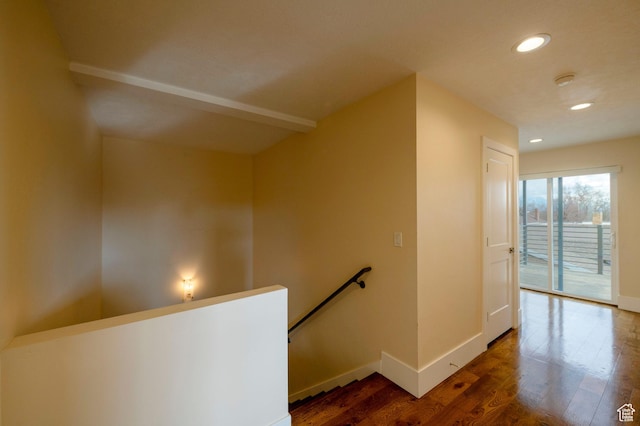51 S 800 E, Salt Lake City, UT 84102 - corridor with recessed lighting, an upstairs landing, baseboards, and wood finished floors