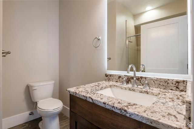 51 S 800 E, Salt Lake City, UT 84102 - full bath with baseboards, toilet, a stall shower, and vanity