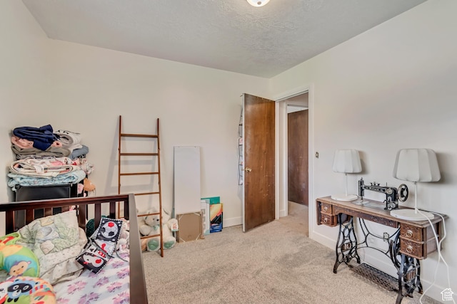 5518 S 875 E, South Ogden, UT 84405 - carpeted bedroom with baseboards and a textured ceiling