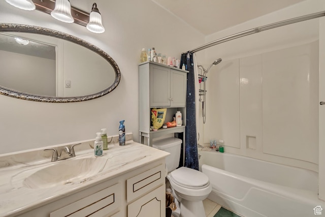 5518 S 875 E, South Ogden, UT 84405 - full bathroom featuring toilet, vanity, and shower / tub combo with curtain