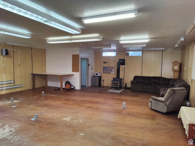 124 N Lakeview Dr, Manila, UT 84046 - interior space featuring a wood stove