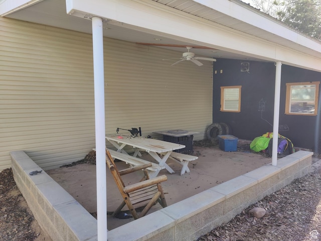 124 N Lakeview Dr, Manila, UT 84046 - view of patio with ceiling fan
