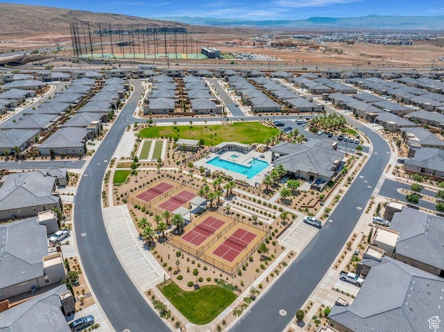 drone / aerial view with a residential view