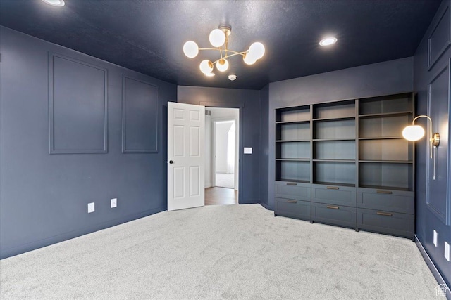 4489 W Black Elk Way, West Jordan, UT 84088 - unfurnished bedroom featuring a notable chandelier, carpet floors, and recessed lighting
