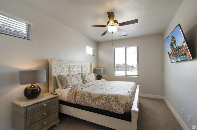 3823 W Dream Cir Unit 120, Santa Clara, UT 84765 - carpeted bedroom with baseboards, visible vents, and a ceiling fan