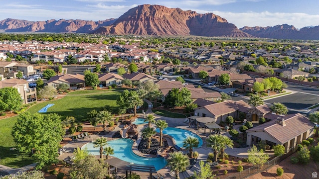 3823 W Dream Cir Unit 120, Santa Clara, UT 84765 - birds eye view of property featuring a residential view and a mountain view