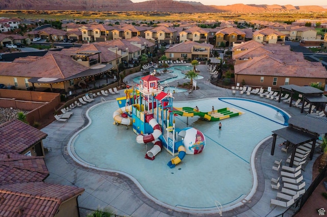 3823 W Dream Cir Unit 120, Santa Clara, UT 84765 - bird's eye view featuring a mountain view and a residential view