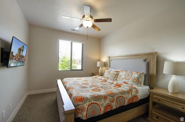 3823 W Dream Cir Unit 120, Santa Clara, UT 84765 - carpeted bedroom with baseboards, ceiling fan, and visible vents