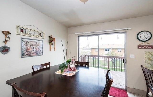 view of dining area