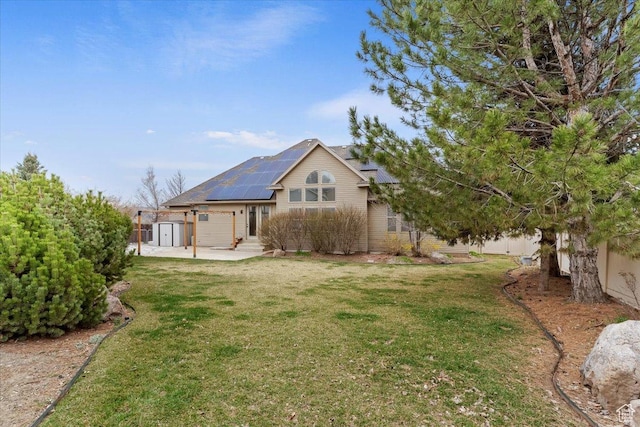 view of yard with fence and a patio area
