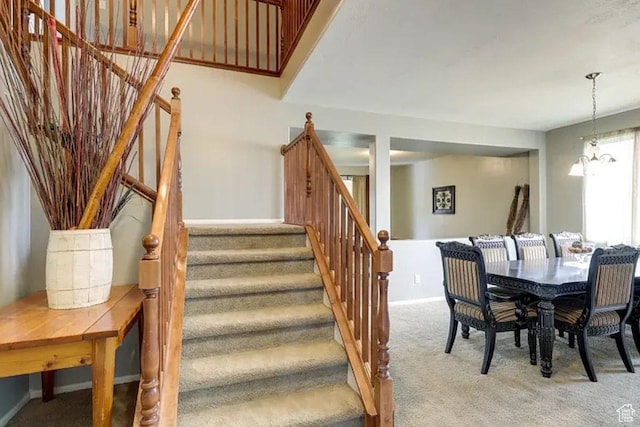 1784 W Grays Pl, Lehi, UT 84043 - carpeted dining space with baseboards and stairs